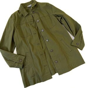 Habitat Clothes To Live In Jacket Womens Medium Green Stretch Denim